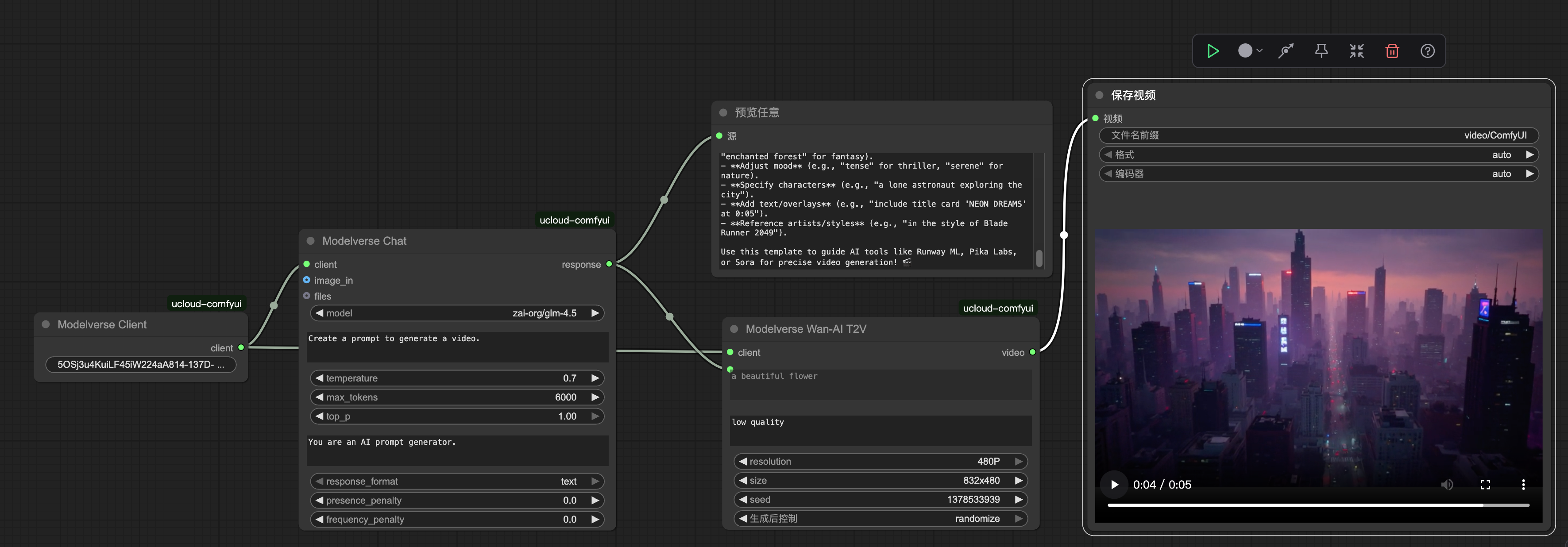 文生视频工作流